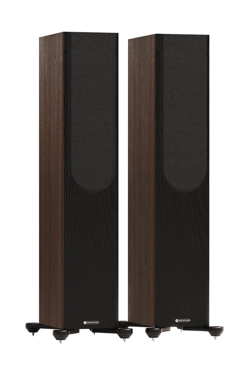 Monitor Audio Bronze 300 7G Floorstanding Speakers (pair) in walnut, with grille