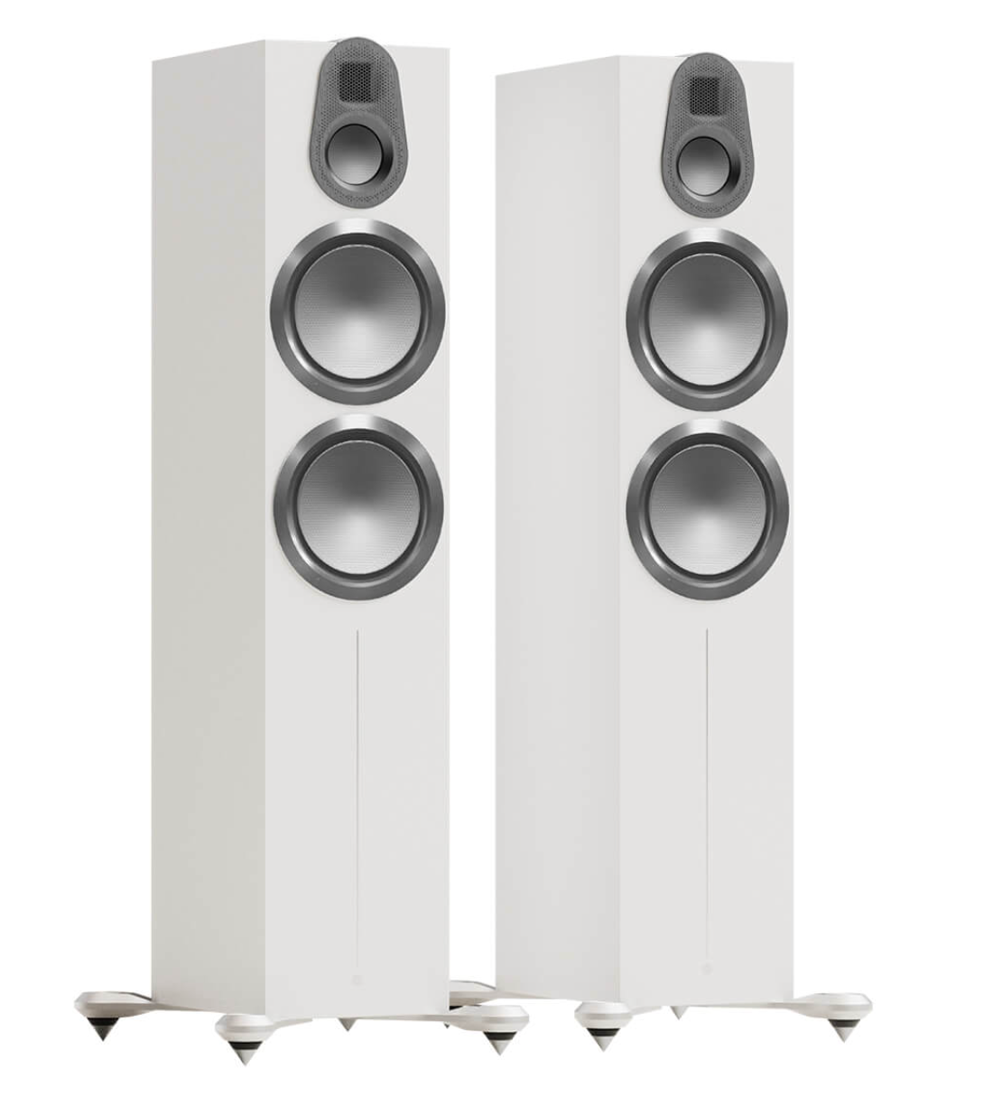 Monitor Audio Gold 500 6G Floorstanding Speakers (pair) in Satin White, without Grille
