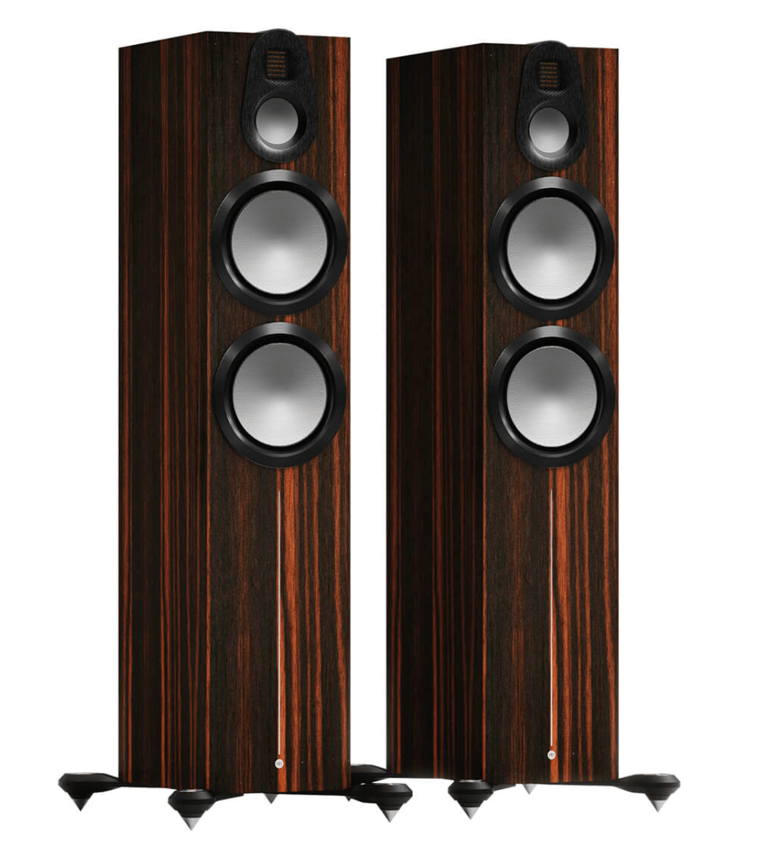 Monitor Audio Gold 500 6G Floorstanding Speakers (pair) in Macassar Wood Veneer without Grille