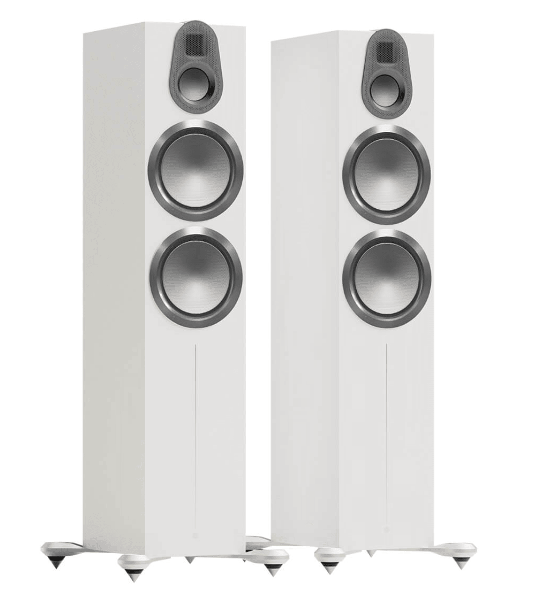 Monitor Audio Gold 500 6G Floorstanding Speakers (pair) in Satin White, without Grille