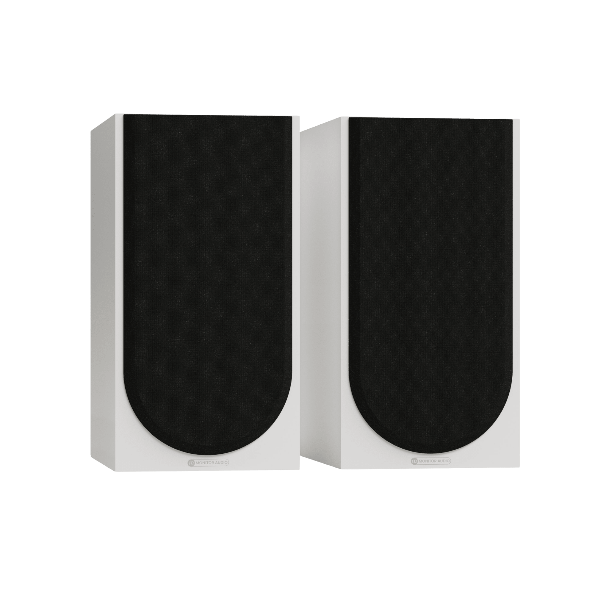 Monitor Audio Silver 100 8G Standmount Speakers  in Satin White with grilles