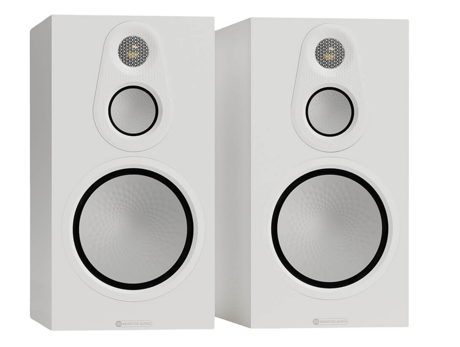 Monitor Audio Silver 100 8G Standmount Speakers  in Satin White without grilles