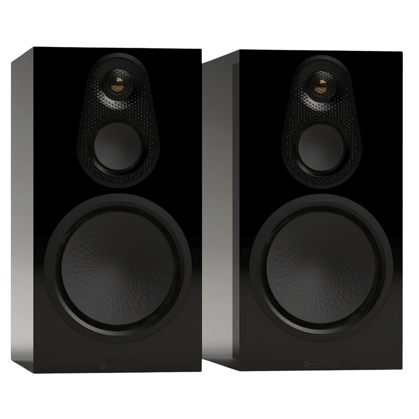 Monitor Audio Silver 100 8G Standmount Speakers  in High Gloss Black without grilles