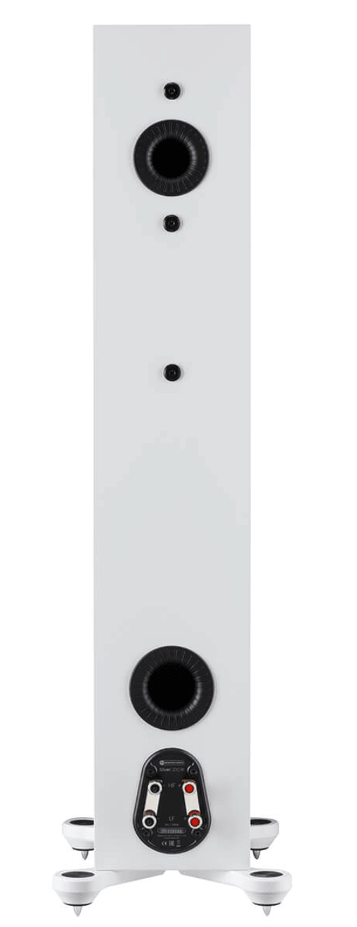 Monitor Audio Silver 200 7G Floorstanding Speakers (pair) in Satin White, individual Speaker, back image