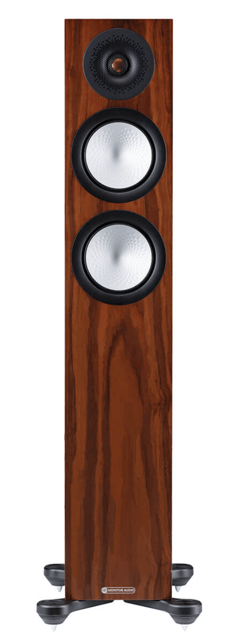Monitor Audio Silver 200 7G Floorstanding Speakers (pair) in Natural Walnut, individual Speaker, front image