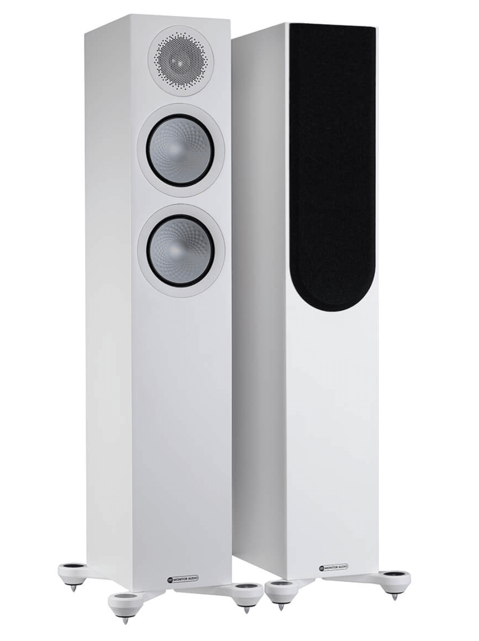 Monitor Audio Silver 200 7G Floorstanding Speakers (pair) in Satin White, individual Speaker, back image