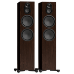 Monitor Audio Silver 500 8G Floorstanding Speakers in European Walnut, front without grilles