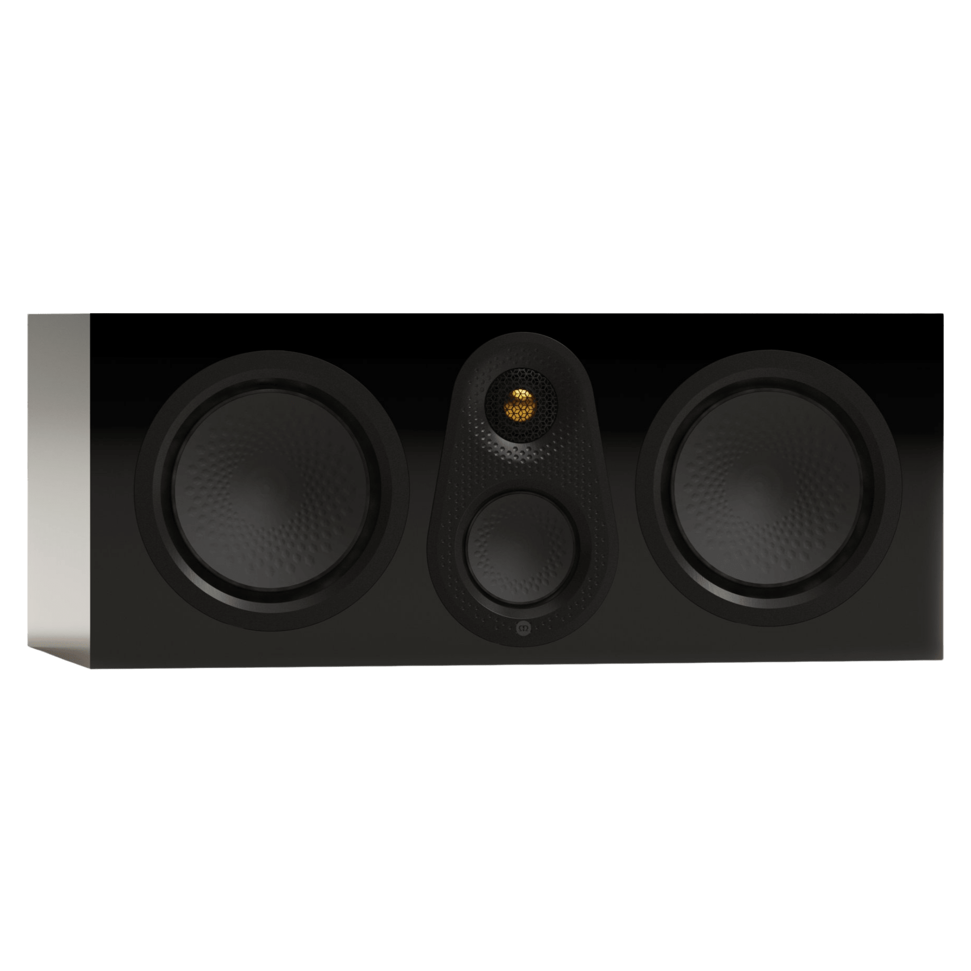 Monitor Audio Silver Centre 8G Speaker, angled in High Gloss Black without Grille