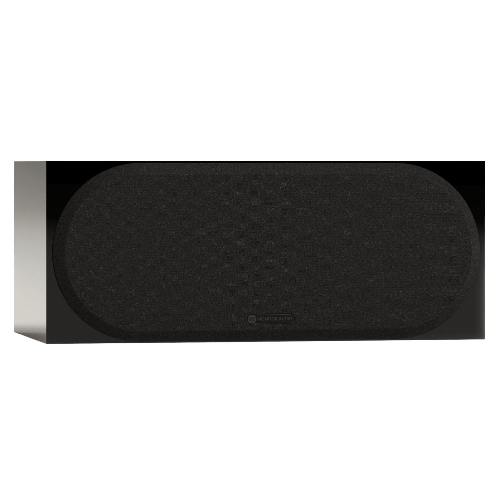 Monitor Audio Silver Centre 8G Speaker, angled in High Gloss Black with Grille