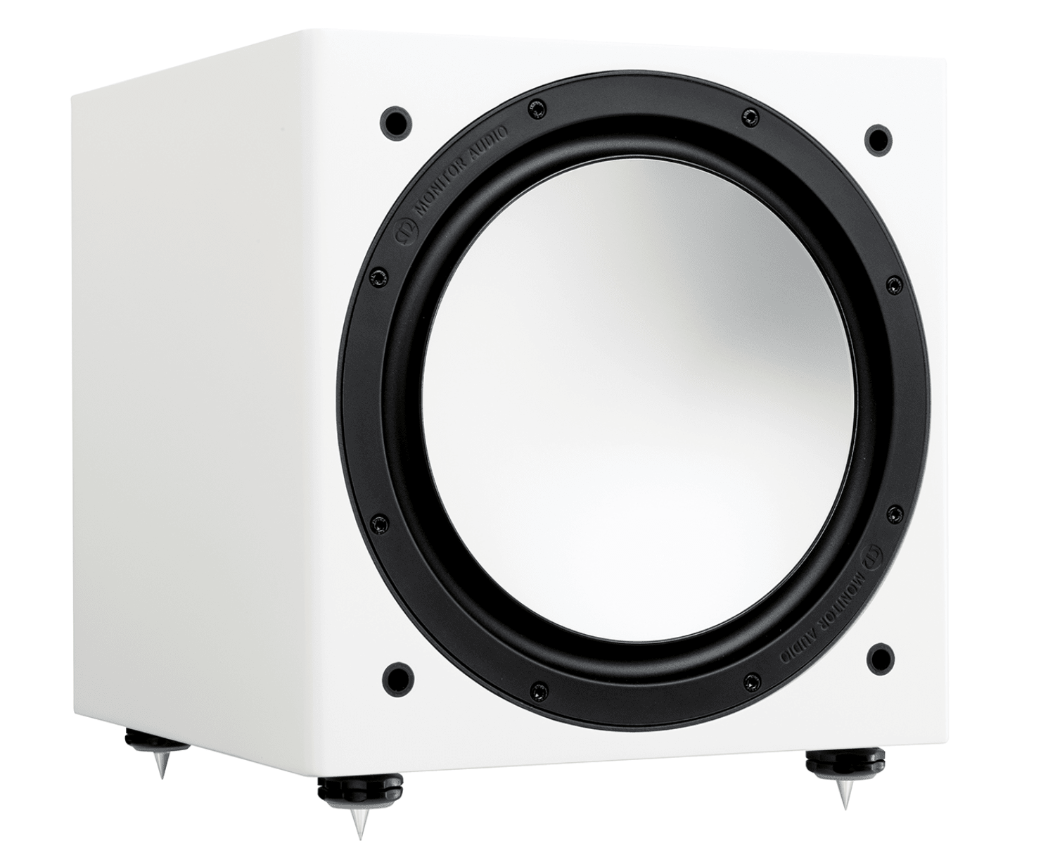 Monitor Audio Silver W-12 6G Subwoofer in Satin White, no grille