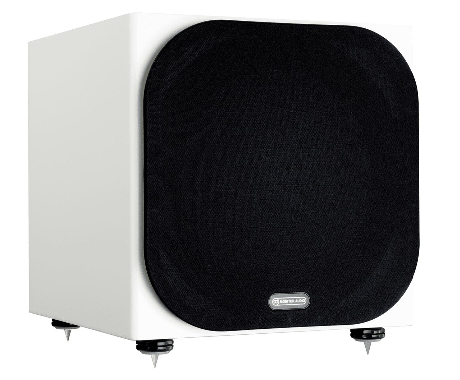 Monitor Audio Silver W-12 6G Subwoofer in Satin White, with grille