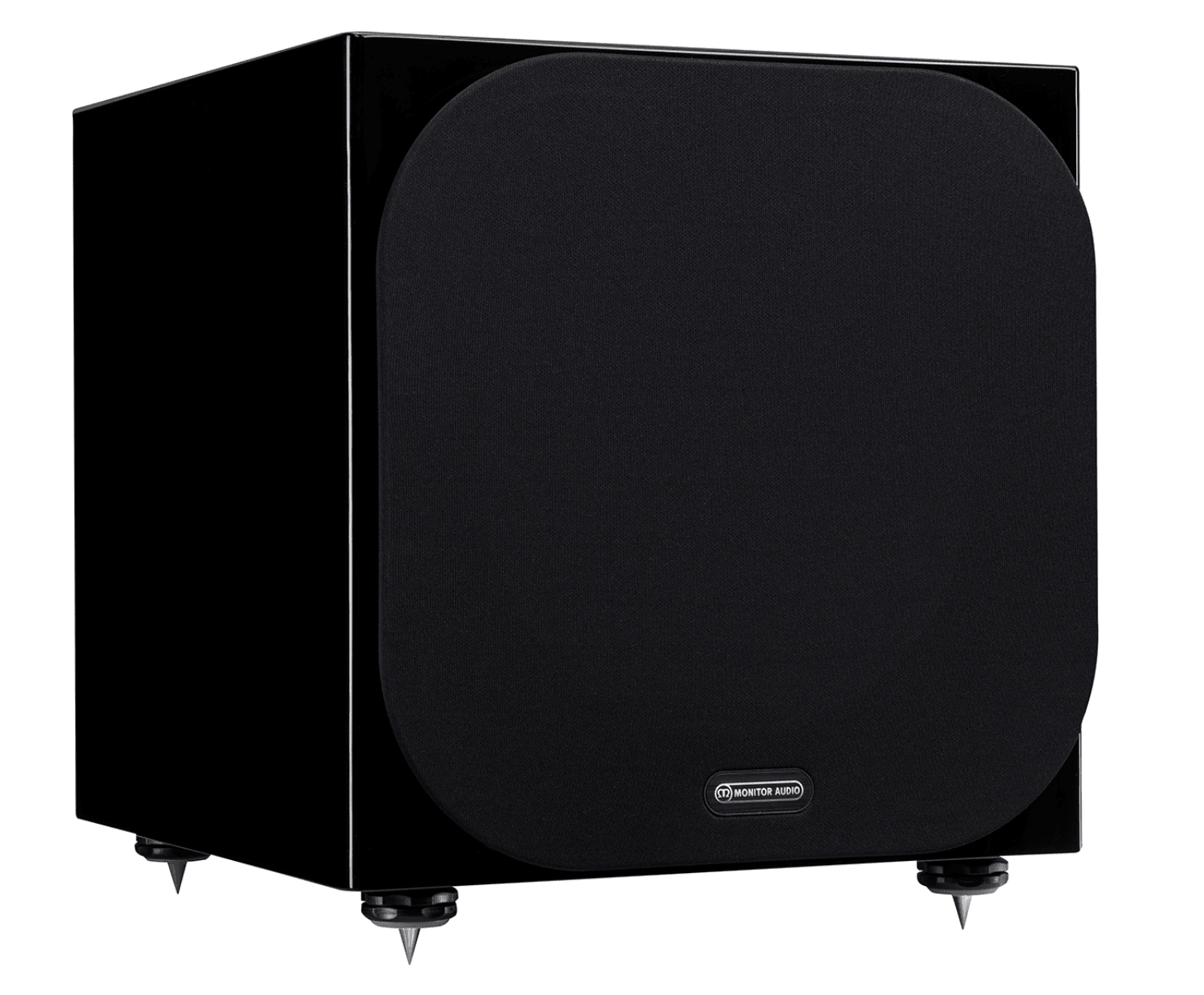 Monitor Audio Silver W-12 6G Subwoofer in Glossy Black, with grille
