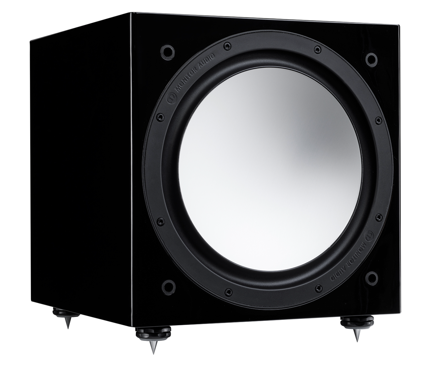Monitor Audio Silver W-12 6G Subwoofer in Glossy Black, no grille