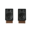 Onkyo GX-10DB Powered Speakers in Black pair.  Front view without grille