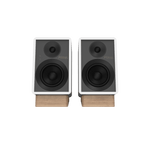 Onkyo GX-30ARC Powered Speakers in white pair.  front no Grille