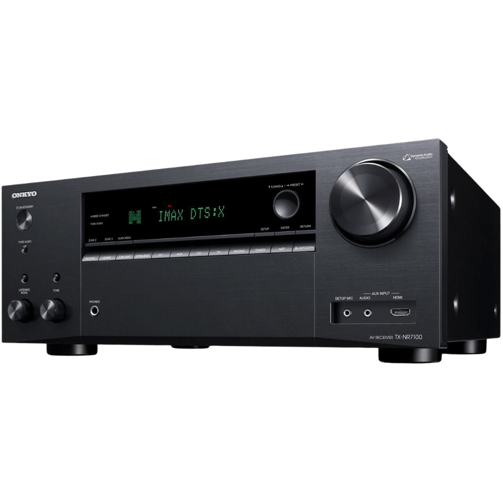Onkyo TX-NR7100 9.2ch Atmos AV Receiver, angled to the left