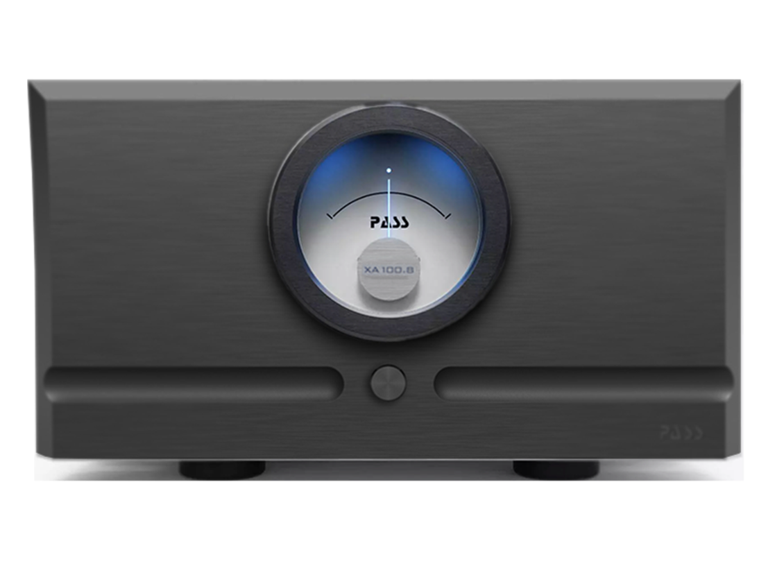 Pass Labs XA100.8 Class A Monoblock Amplifier in black, front