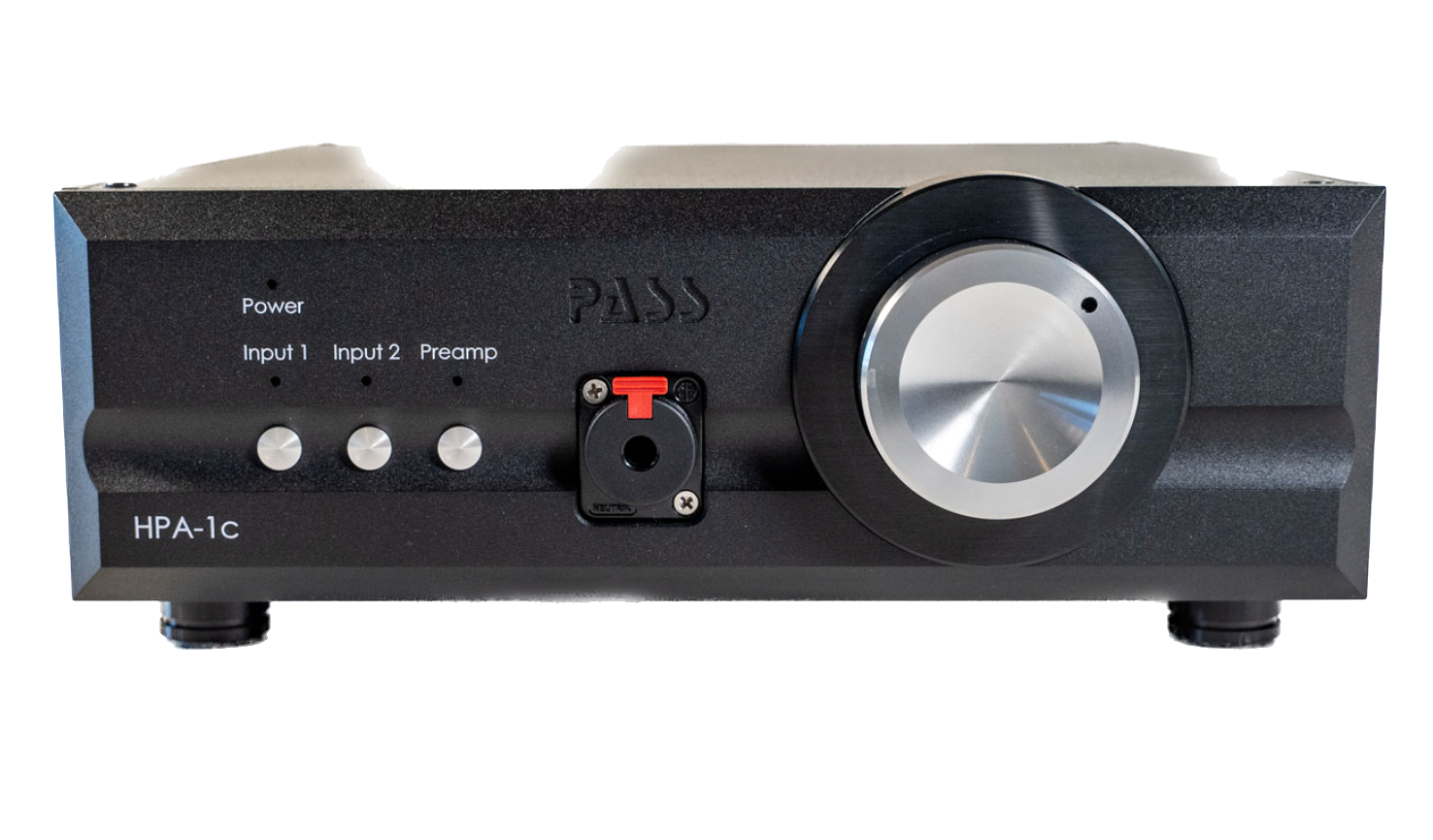 Pass Labs HPA-1C Stereo Headphone Amplifier in Black front,