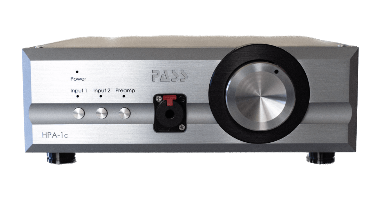 Pass Labs HPA-1C Stereo Headphone Amplifier in Silver, front