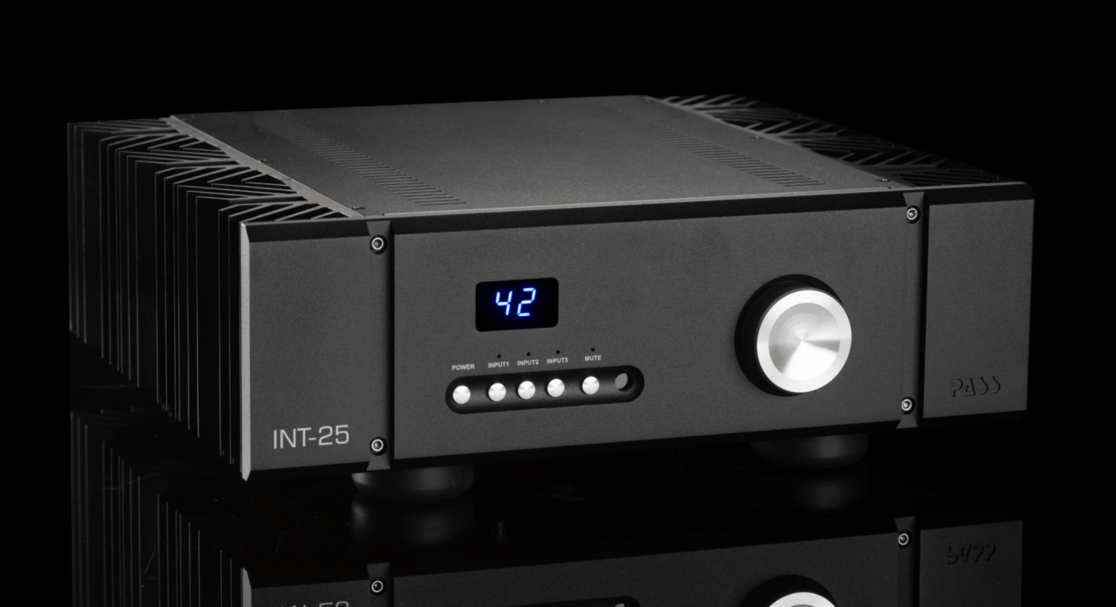 Pass Labs INT-25 Integrated Amplifier in black, front