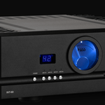 Pass Labs INT-60 Integrated Amplifier in black, angled to the right