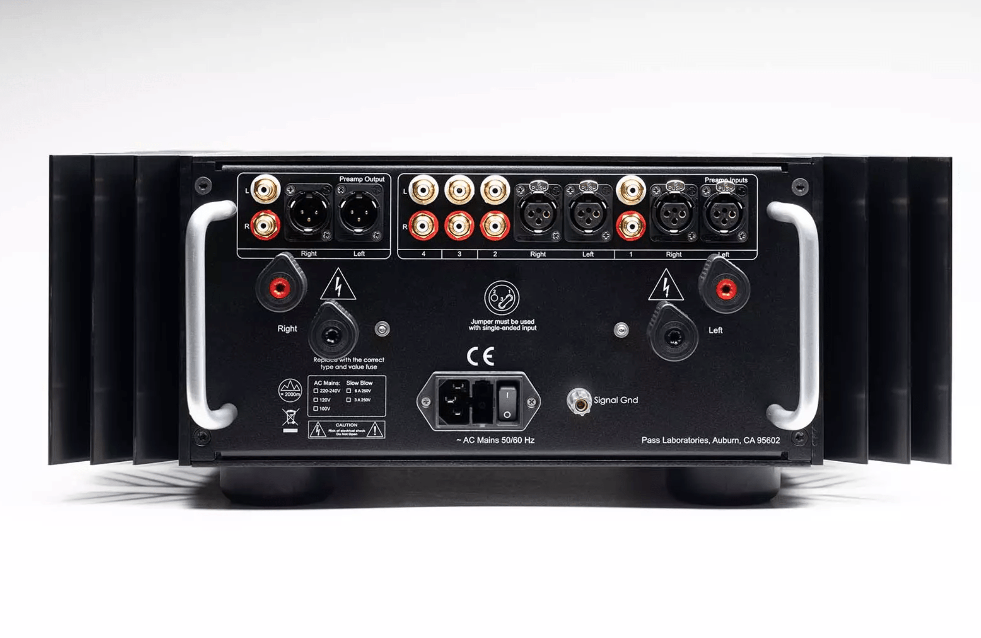 Pass Labs INT-60 Integrated Amplifier, rear of unit