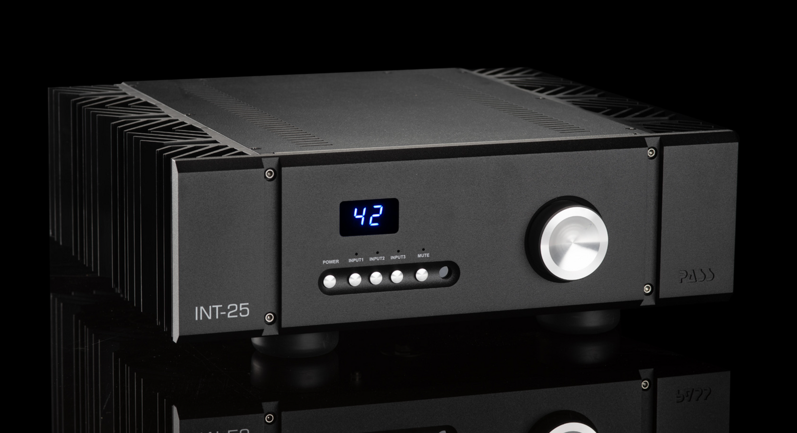 Pass Labs INT-25 Integrated Amplifier in black, front