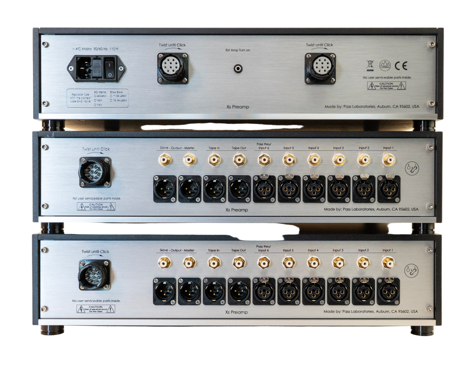 Pass Labs Xs Pre 2 Preamplifier, rear of unit