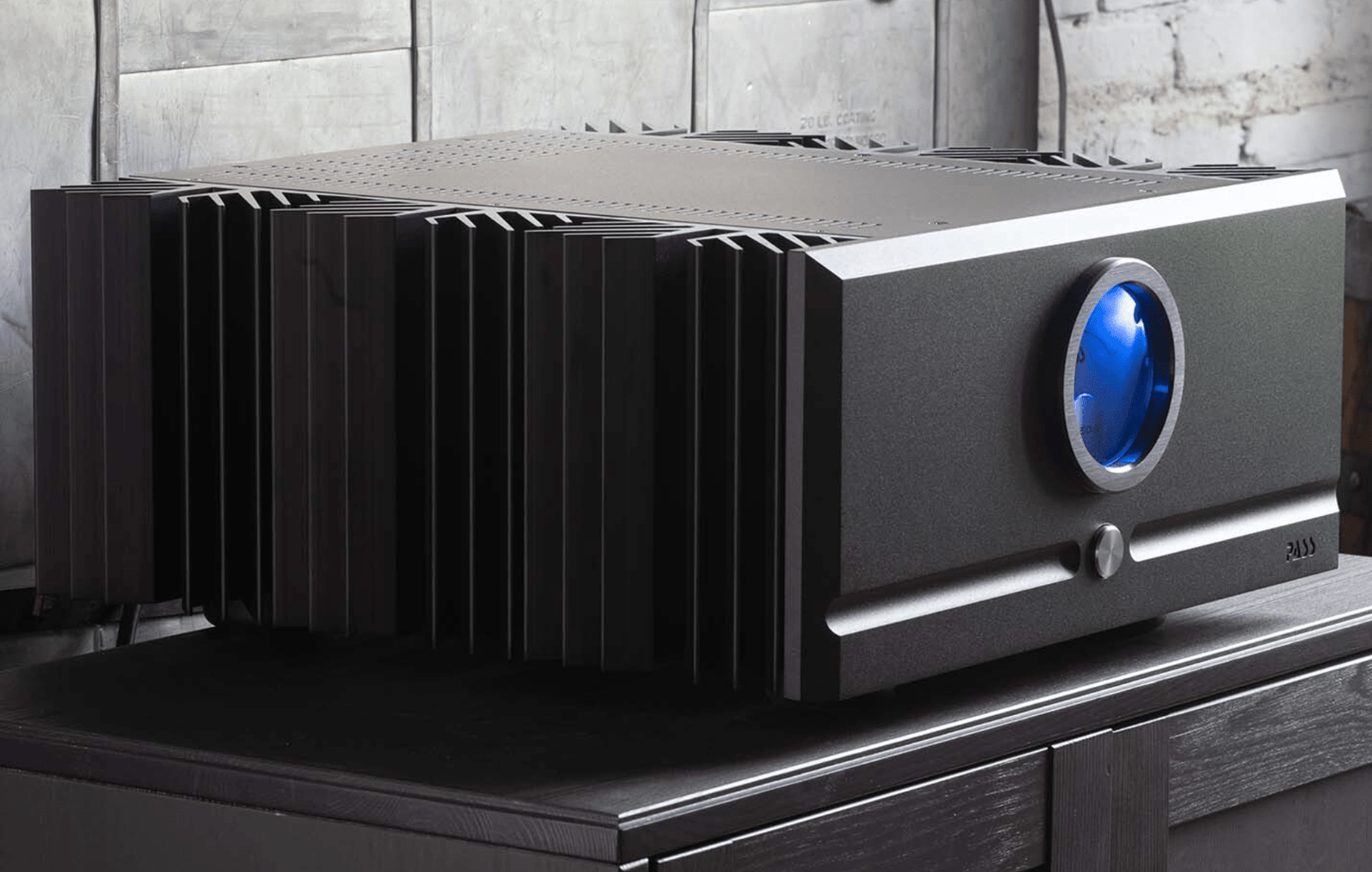 Pass Labs X250.8 Power Amplifier, Black angled view