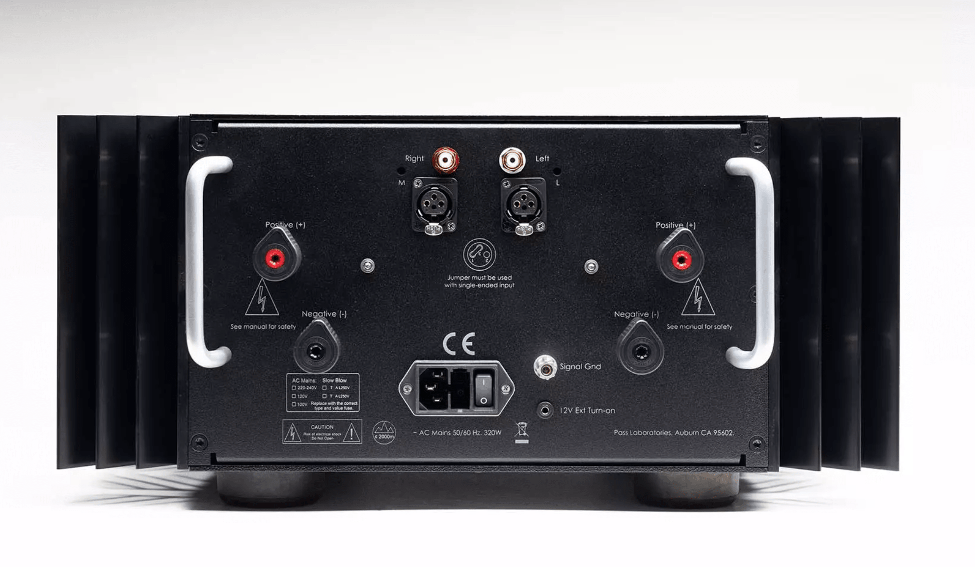 Pass Labs X250.8 Power Amplifier, back of unit