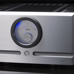 Pass Labs X350.8 Power Amplifier, hero image in silver