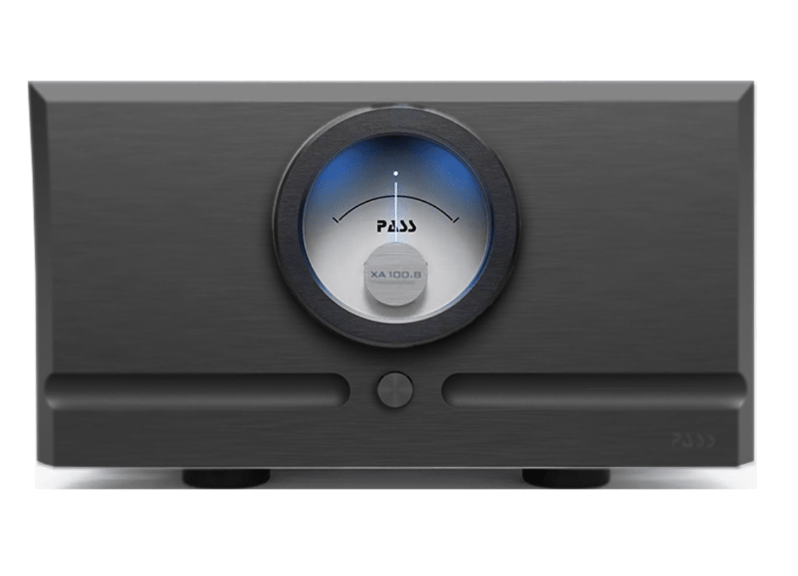 Pass Labs XA100.8 Class A Monoblock Amplifier in black, front