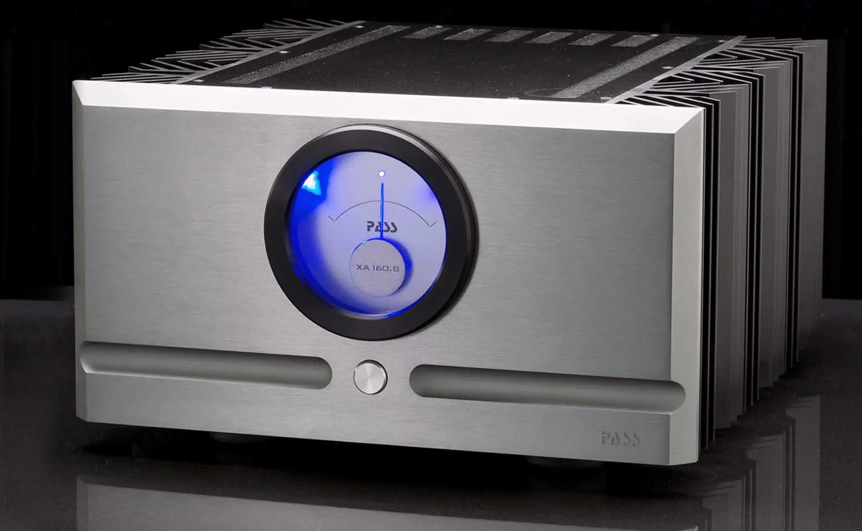 Pass Labs XA160.8 Monoblock Amplifier hero image in Silver.  