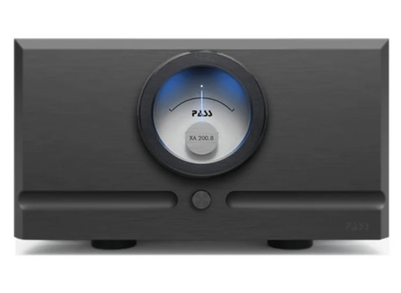 Pass Labs XA200.8 Monoblock Amplifier in Black. Comes as a pair, front view