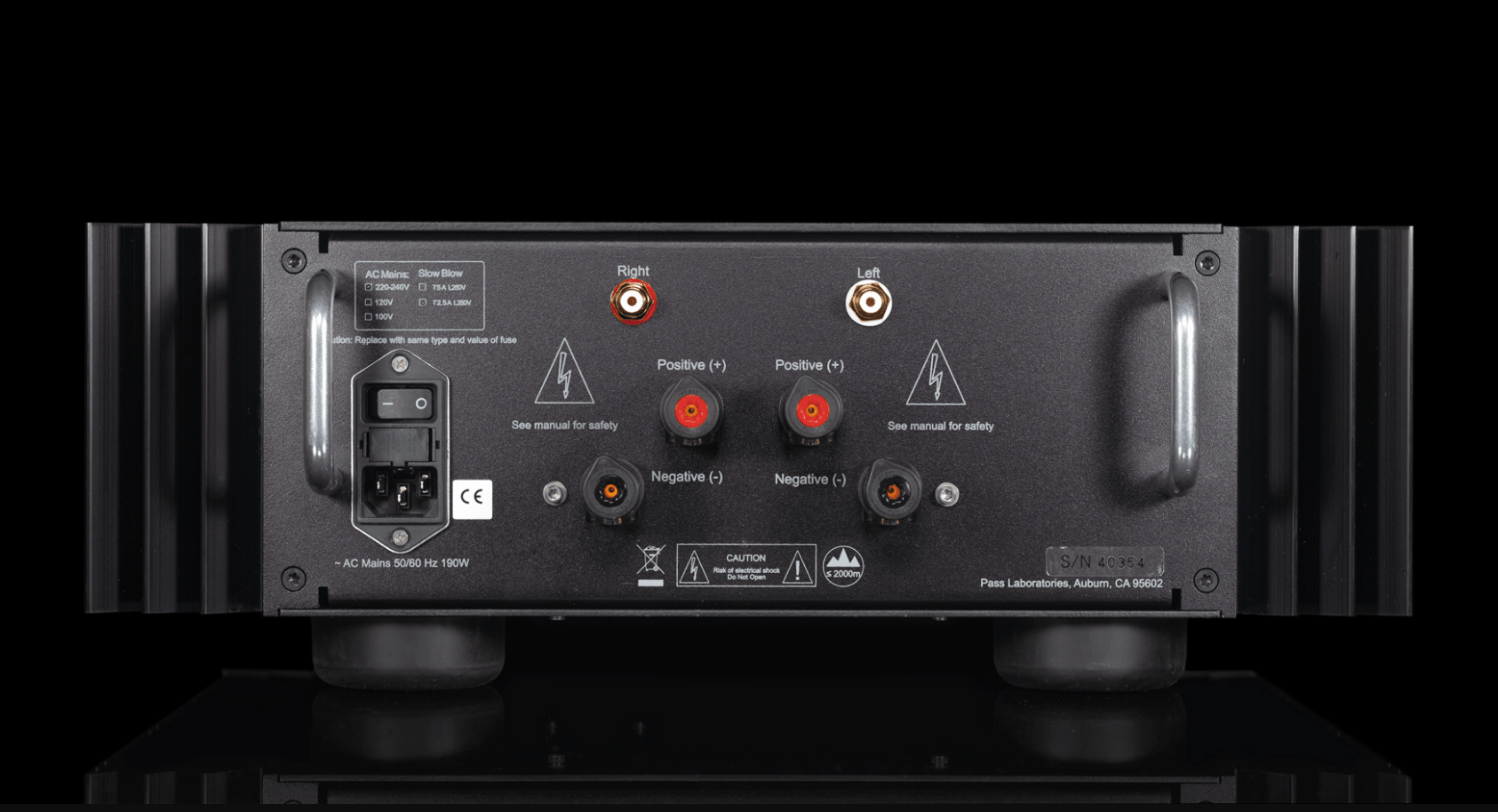 Pass Labs XA25 Stereo Amplifier, back