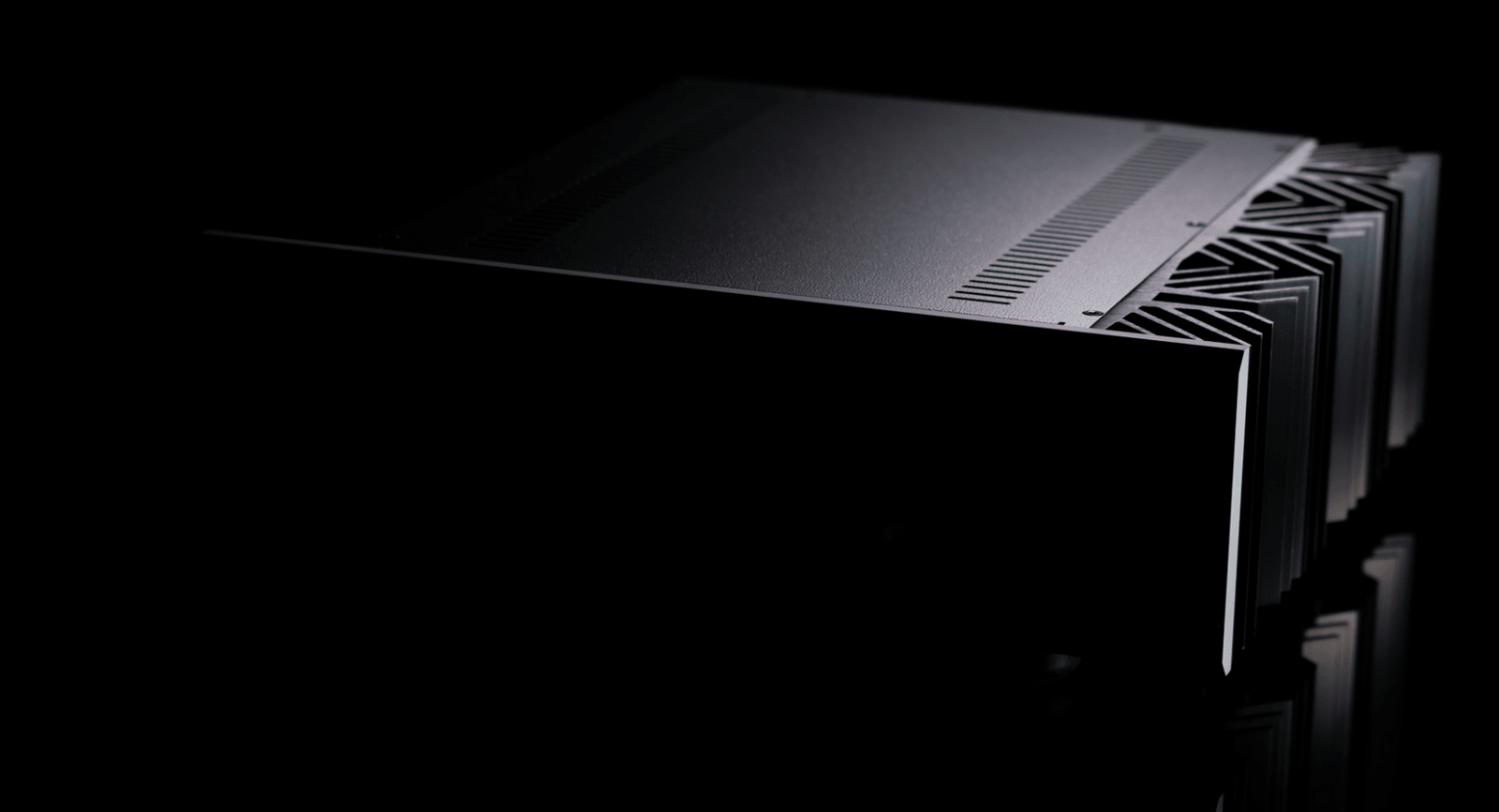 Pass Labs XA25 Stereo Amplifier, black  angled.