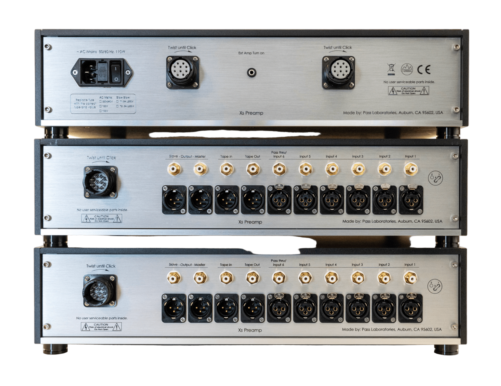 Pass Labs Xs Pre 2 Preamplifier, rear of unit