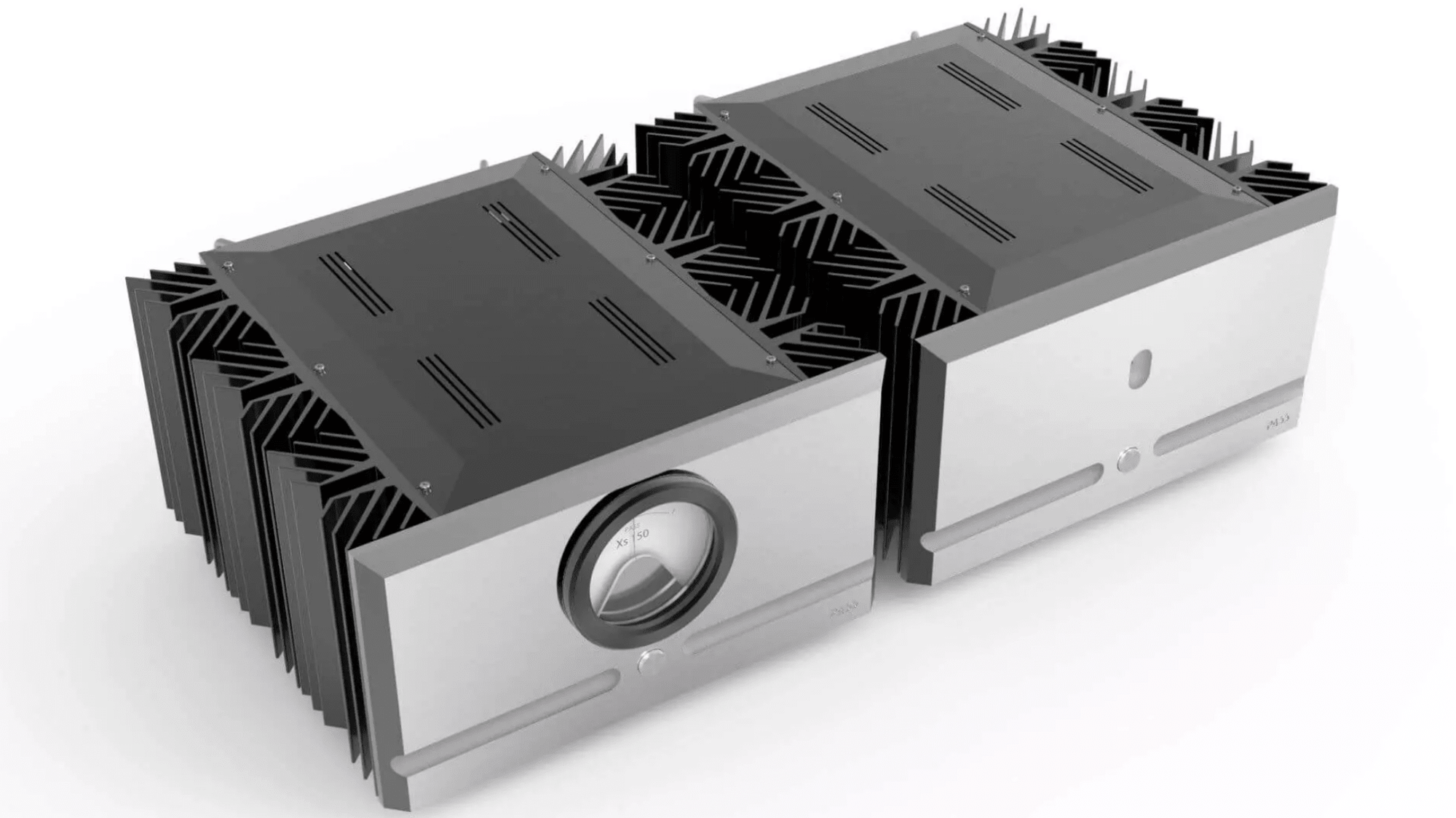 Pass Labs Xs150 Monoblock Power Amplifier (Pair), in Silver, side by side
