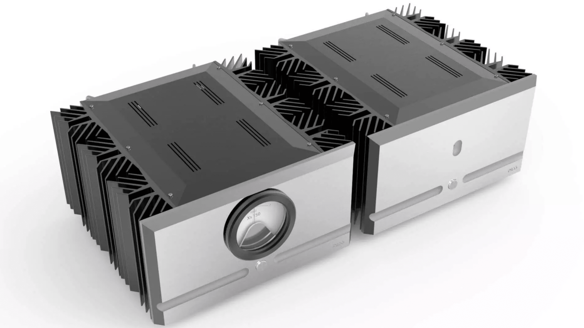 Pass Labs Xs150 Monoblock Power Amplifier (Pair), in Silver, side by side