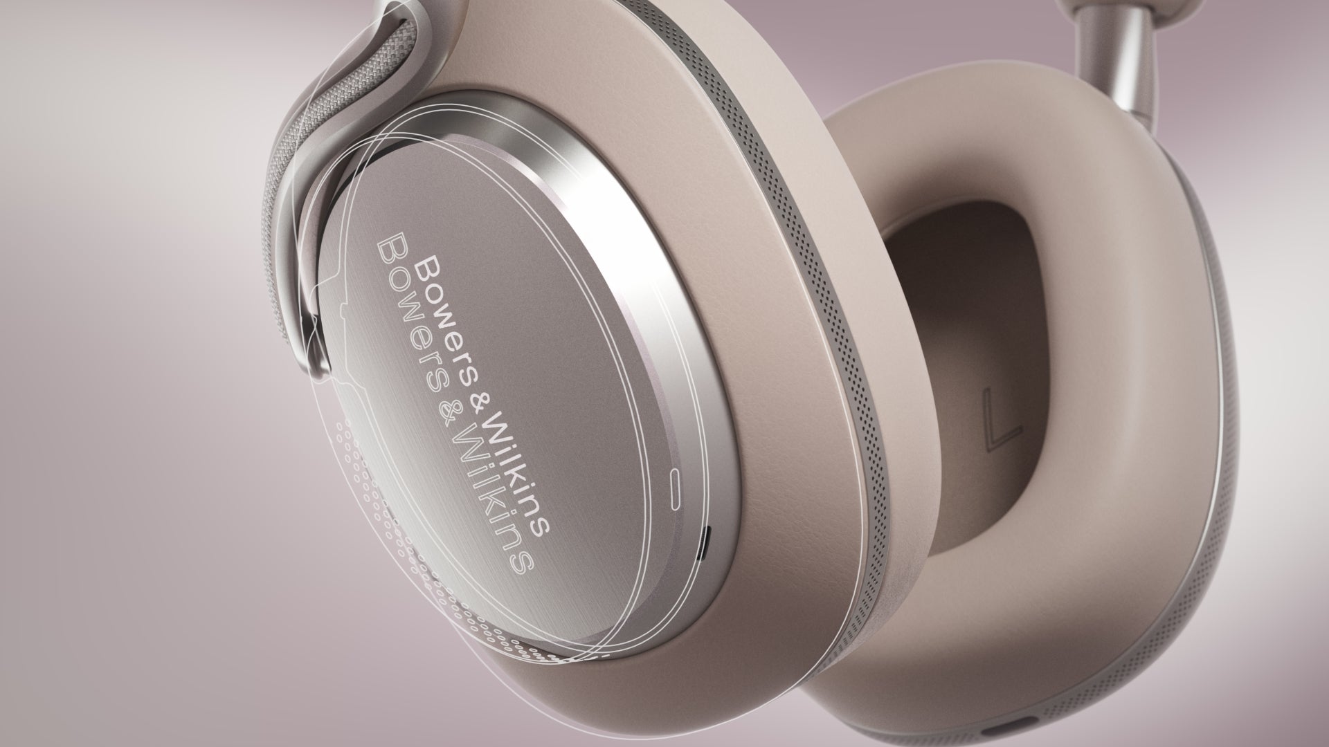 Bowers and Wilkins Px8 S2 Noise Cancelling Headphones in Warm Stone, promo