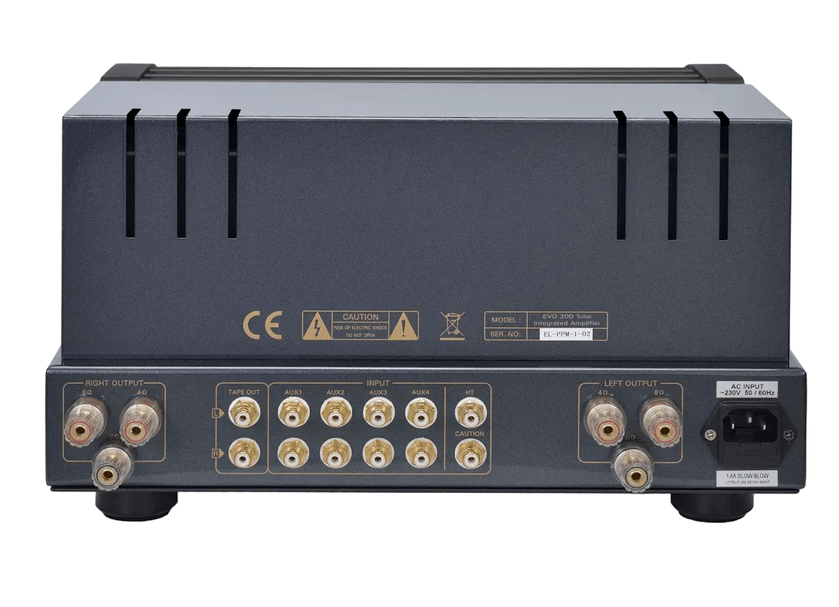 PrimaLuna EVO 200 Tube Integrated Amplifier, back of unit