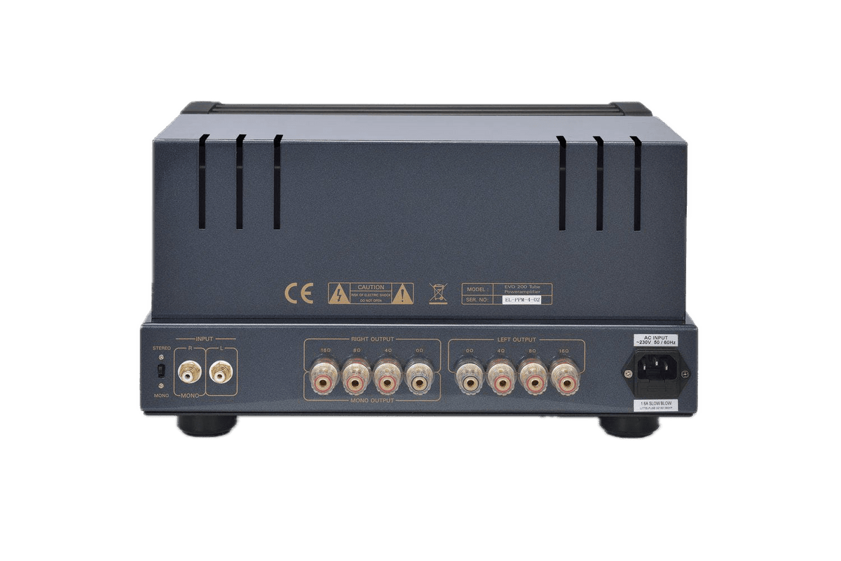 PrimaLuna EVO 200 Tube Power Amplifier, rear of unit