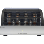PrimaLuna EVO 200 Tube Power Amplifier, silver front with grille