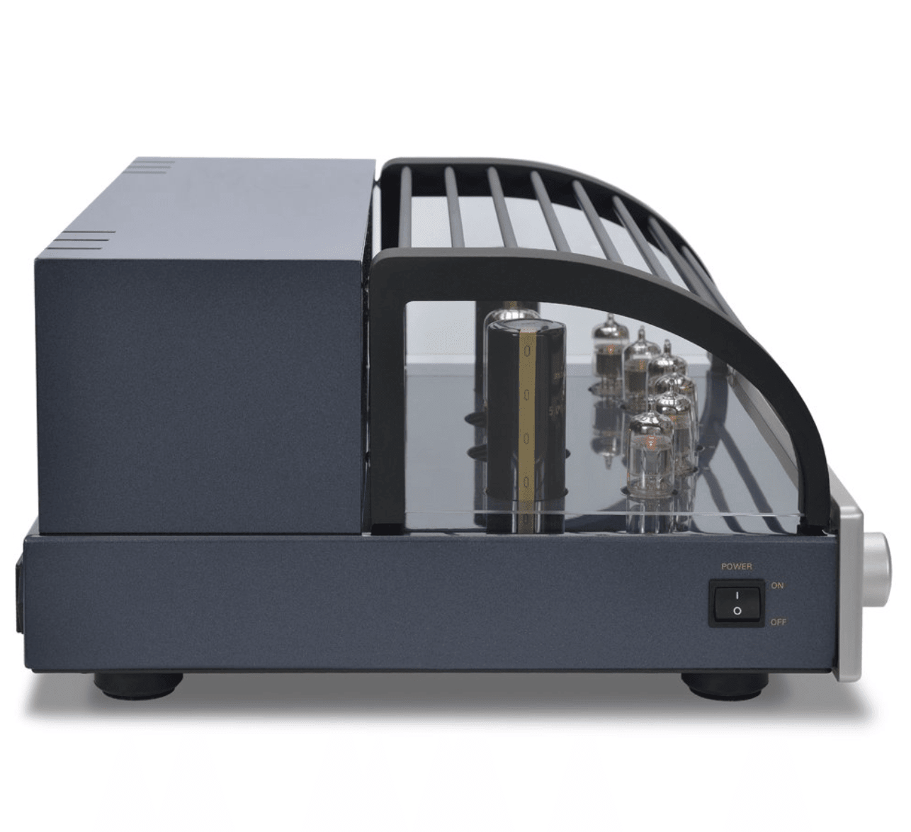 PrimaLuna EVO 300 Tube Pre Amplifier in Silver, with cover, profile image