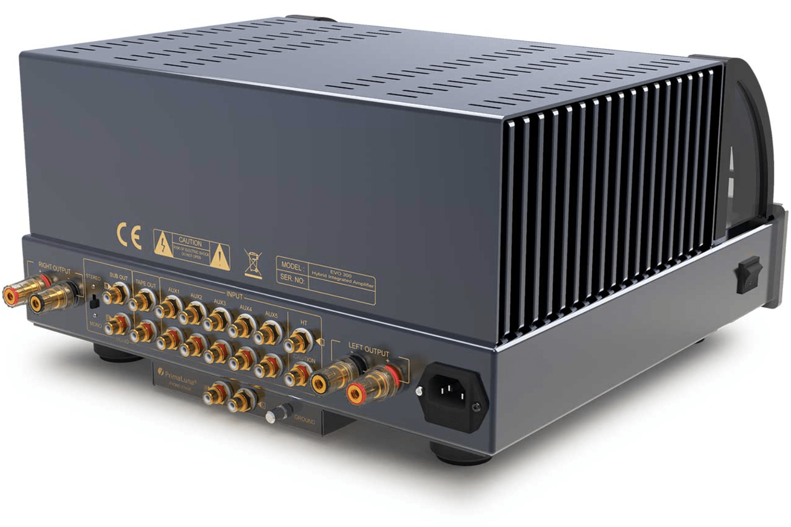 PrimaLuna EVO300 Hybrid Integrated Amplifier back of unit