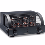 PrimaLuna EVO 400 Tube Integrated Amplifier Black with cover on an angle