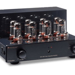 PrimaLuna EVO 400 Tube Integrated Amplifier Black without cover on an angle