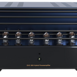PrimaLuna EVO 300 Hybrid Power Amplifier in black, front with cage