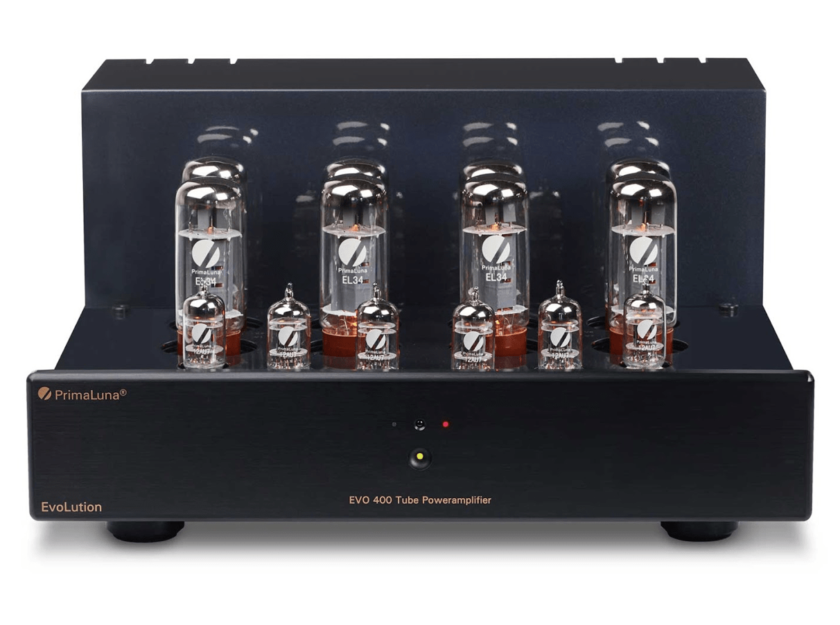 PrimaLuna EVO 400 Tube Power Amplifier in Black without cover 