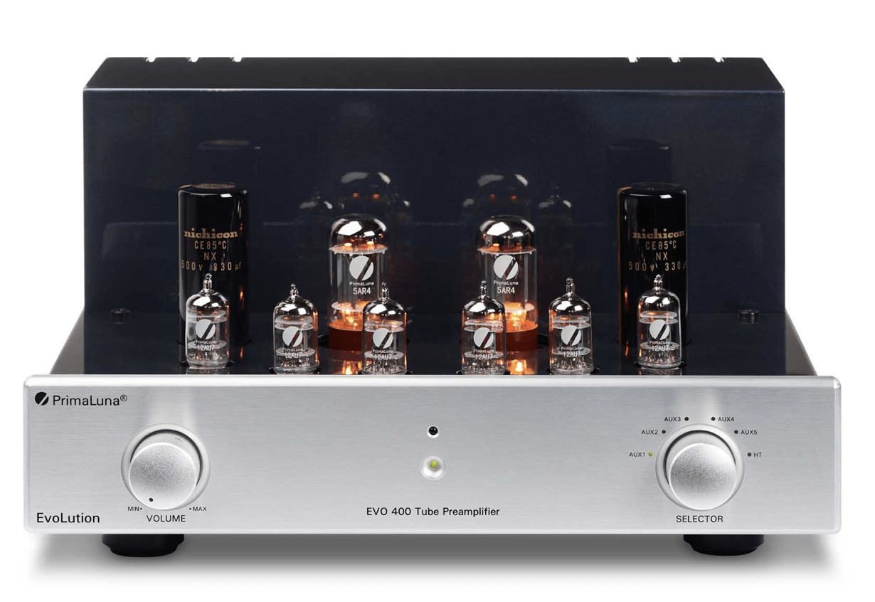 PrimaLuna EVO 400 Tube Power Amplifier in Silver without cover
